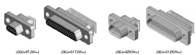 РАЗЪЕМЫ СЕРИИ J30J-W-J, W6-J (ТИП МОНТАЖА — ИЗОГНУТЫЕ ПОГРУЖНЫЕ НА ПЕЧАТНУЮ ПЛАТУ)