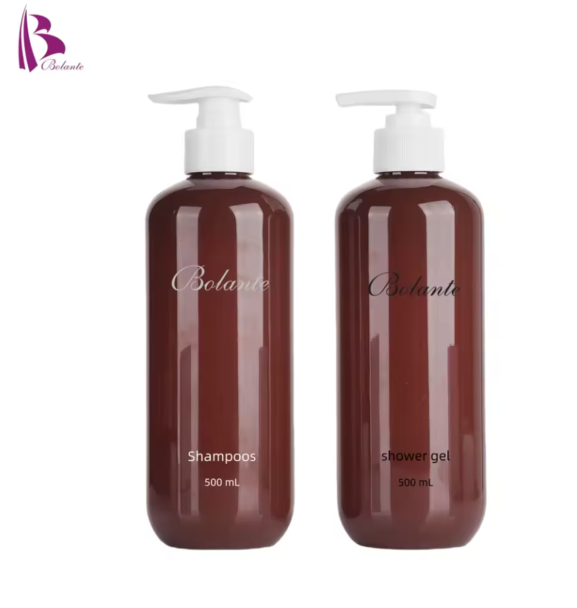 Коричневая ПЭТ-бутылка 500 мл с УФ-защитой для шампуня и геля для душа
