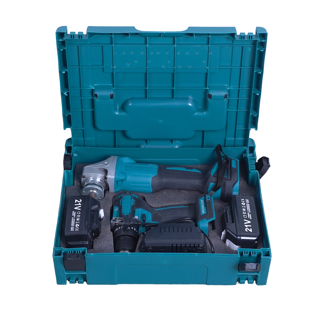 Набор из двух инструментов: дрель и угловая шлифмашина – сверление, резка, шлифовка