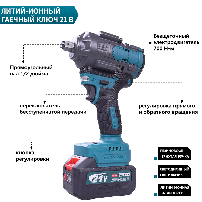 Промышленный электросключ с высоким торковым моментом 700 Н·м