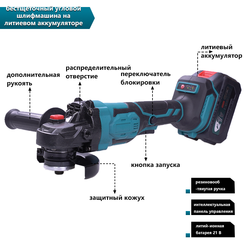 Угловая шлифмашина 5 дюймов на 21 В