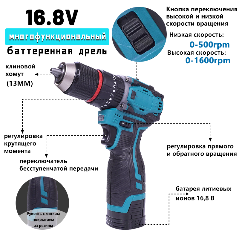 дрель с тремя функциями: сверление, закручивание, удар — все для ремонта и DIY дома