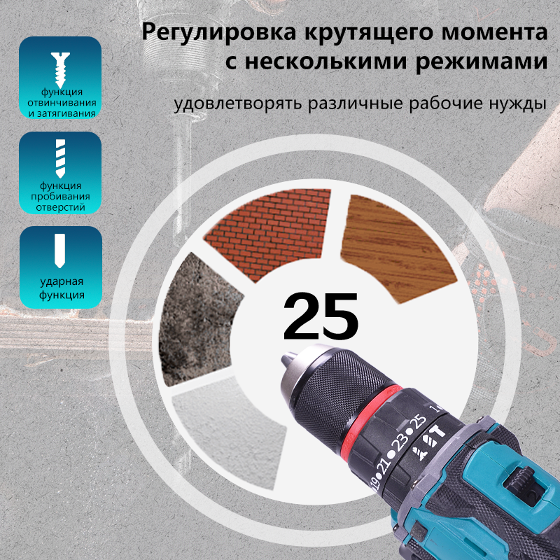 дрель с тремя функциями: сверление, закручивание, удар — все для ремонта и DIY дома