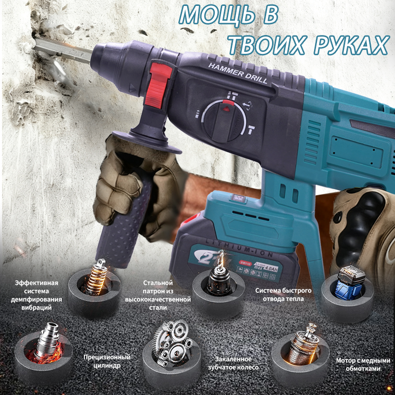 Бесщеточный аккумуляторный перфоратор: эффективное сверление, легкая работа
