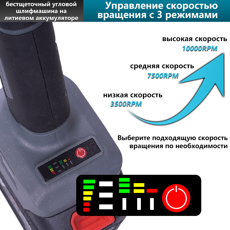 Угловая шлифмашина 21В — 4 дюйма, беспроводная и эффективная