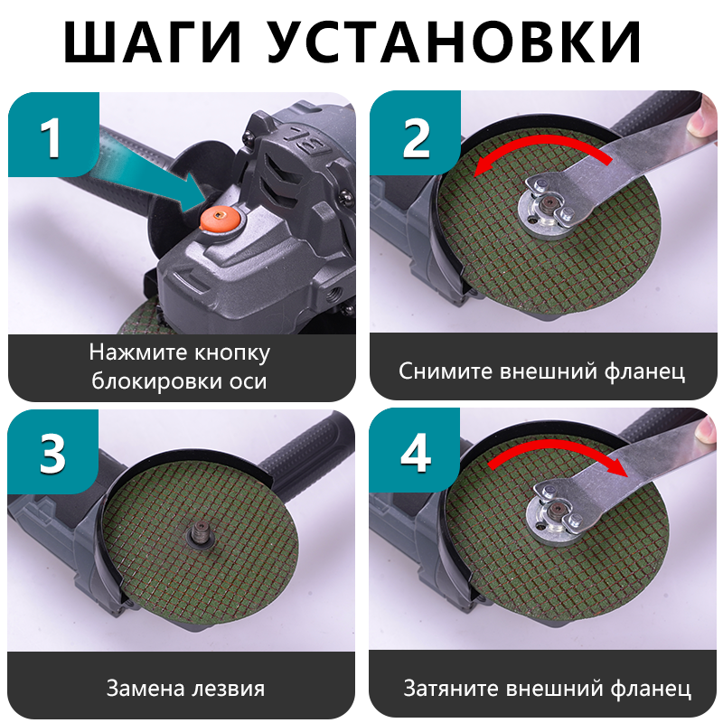 Угловая шлифмашина 21В — 4 дюйма, беспроводная и эффективная