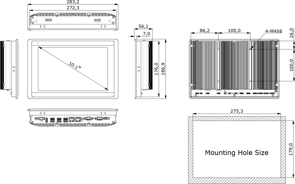 10,1 дюйма Панель ПК