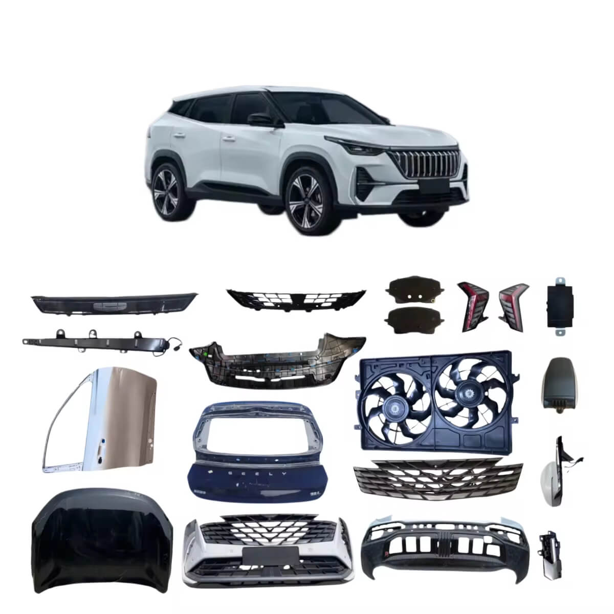Кузовные детали, LED оптика и автозапчасти для Geely Coolray