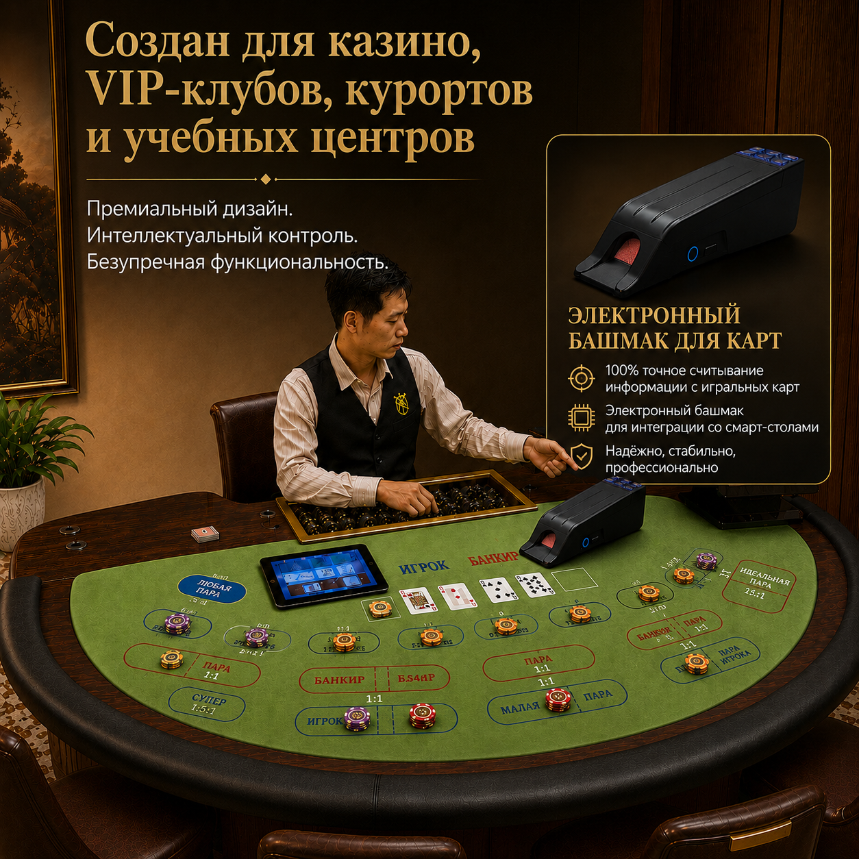 Умный стол для казино RFID на заказ | Производитель игровых столов