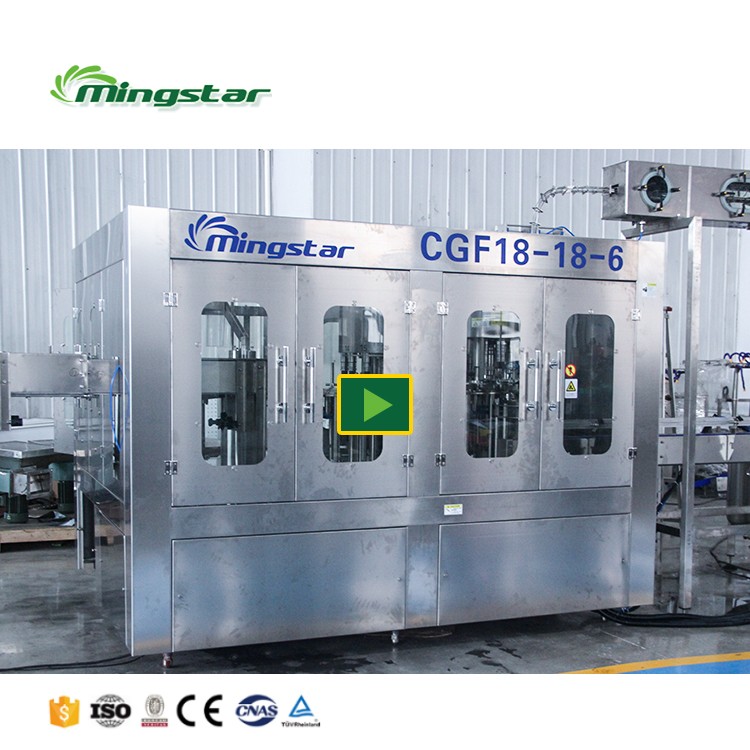 Автоматическая машина для розлива минеральной воды CGF 18-18-6 малая машина для розлива воды по бутылкам