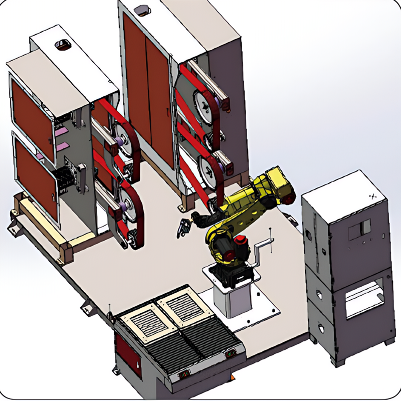 GF-204 Машинка для шлифования и полировки песком с высокой скоростью и полной автоматизацией с роботом для металлических деталей