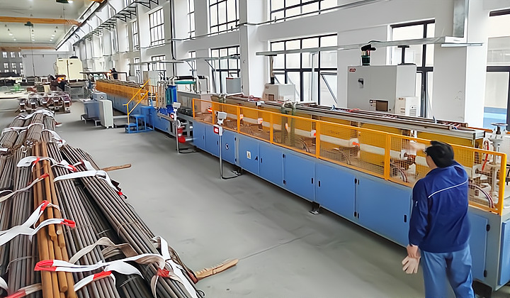 Индукционная линия закалки и отпуска стальных прутков и болтов | Yuantuo