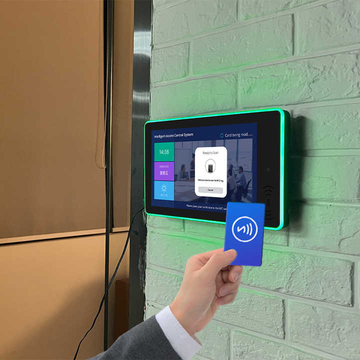Планшет для бронирования переговорных 10.1 дюйма с POE, NFC и LED-подсветкой на Android