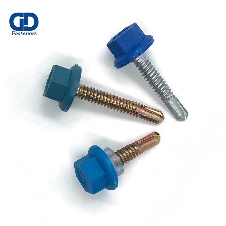 Саморезы со сверлом и шестигранной нейлоновой головкой (Nylon hex head self drilling screws / Кровельные саморезы с нейлоновым колпачком) - Handan Nail Trading