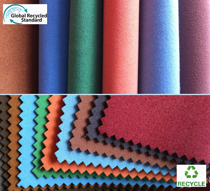 GRS переработанная микрополотняная штрафная кожа с сертификатом GRS TC для обуви, салона автомобиля, внутренней отделки коробок