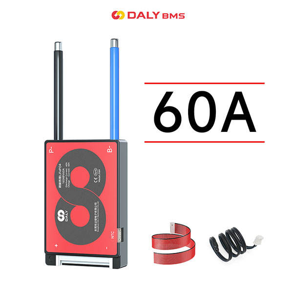 DALY BMS 60A Lifepo4 4S-16S 12V-48V с датчиком температуры Поддержка непрерывного тока 60A BMS для литиевых батарей.