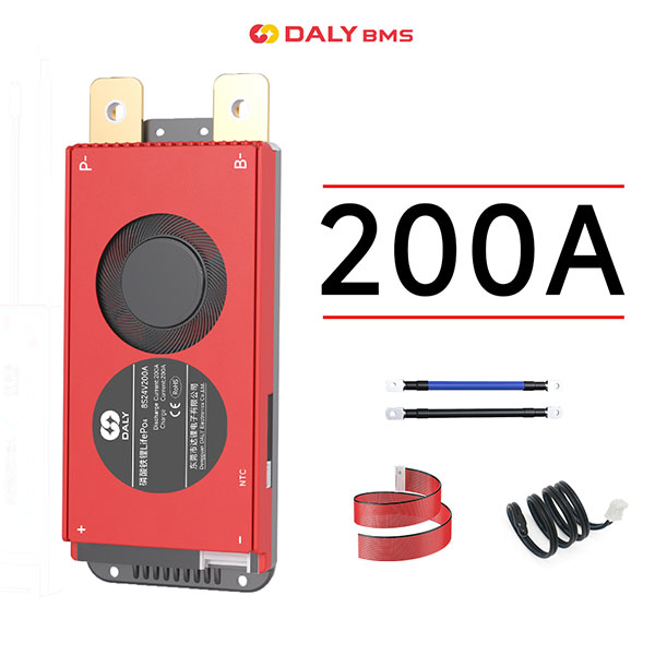 DALY BMS 200A Lifepo4 4S-24S 12V-72V с датчиком температуры Поддержка непрерывного тока 200A BMS для литиевых батарей.