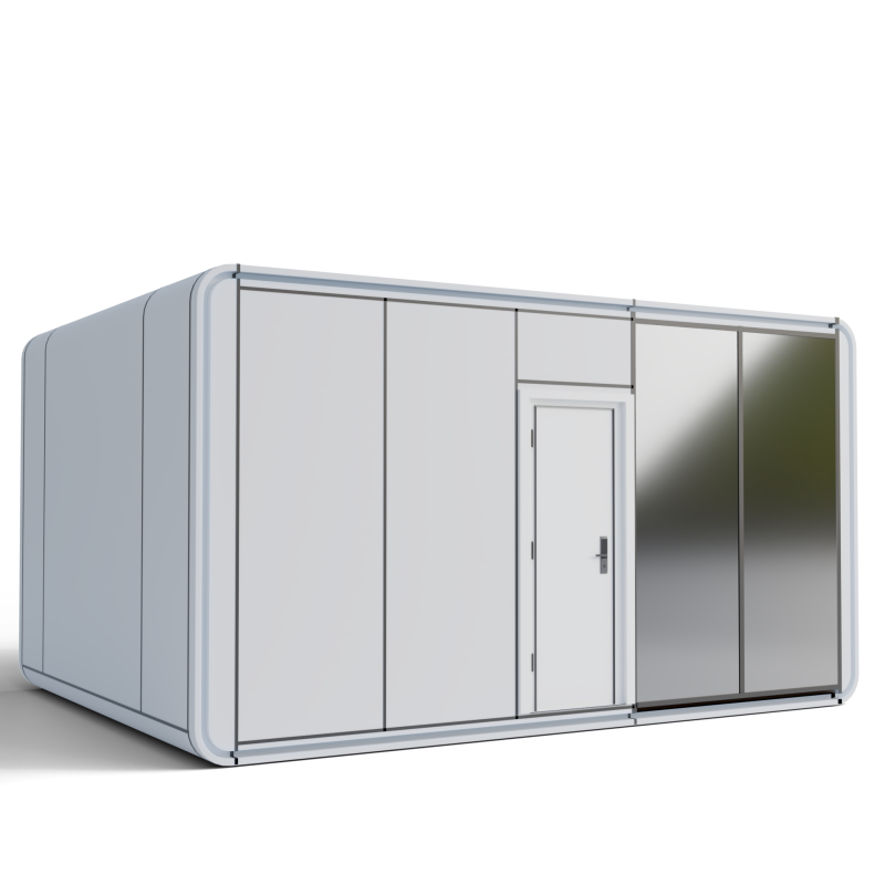 Расширенный модульный дом Apple Cabin EY3 с балконом, сборка из двух секций