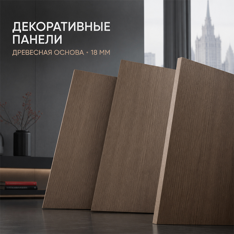 Декоративная панель под дерево толщиной 18 мм для мебели и интерьера