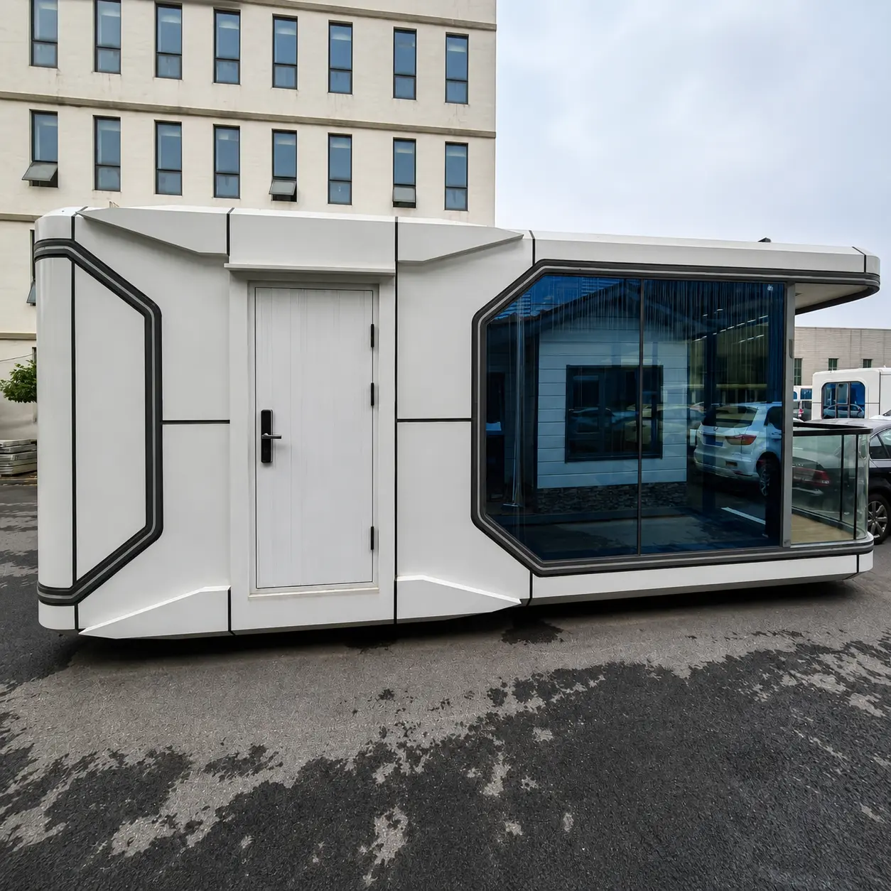 Капсульный модульный дом X5 с панорамным остеклением, 28,05 м²