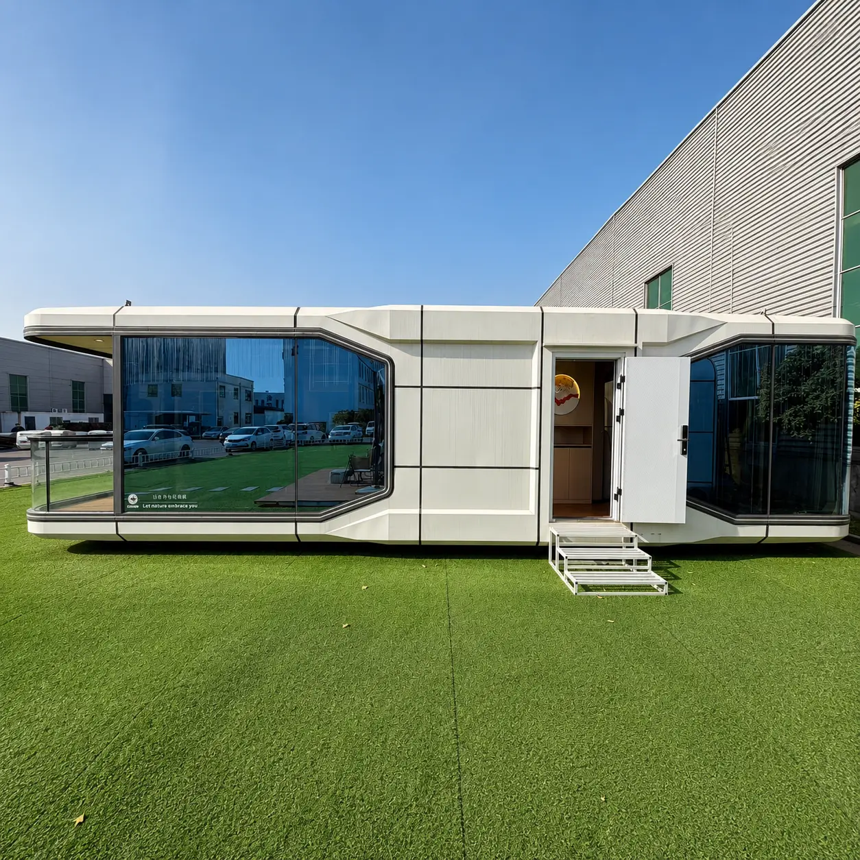 Капсульный модульный дом X7 с панорамным остеклением, 34,5 м²