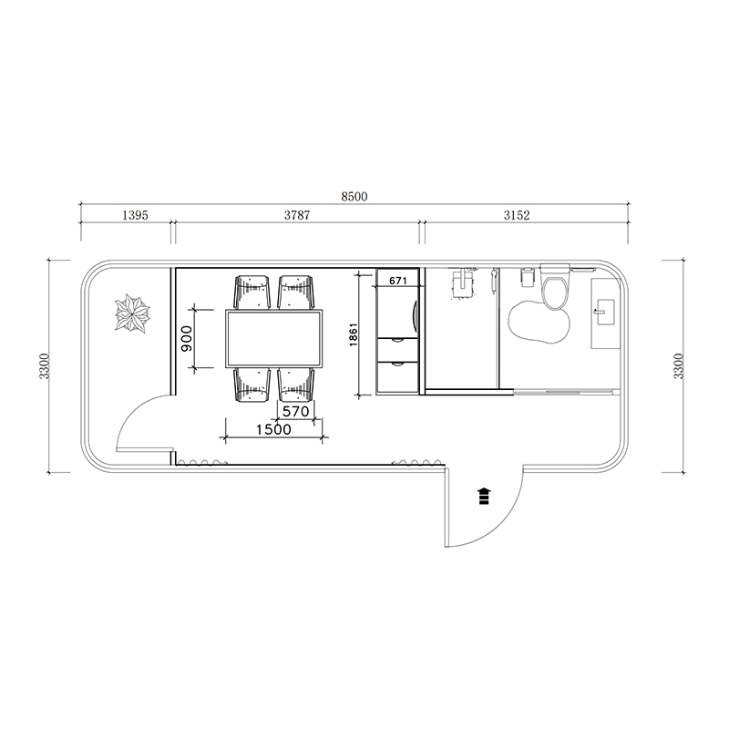 Капсульный модульный дом X5 с панорамным остеклением, 28,05 м²