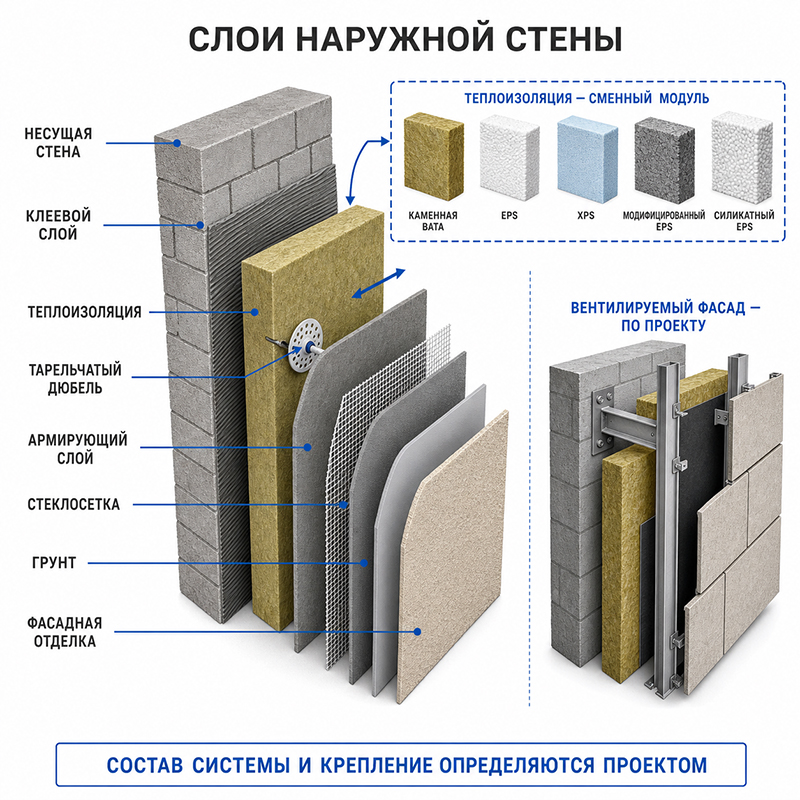 Теплоизоляционные плиты для наружных стен — каменная вата, EPS, XPS, модифицированный и силикатный EPS