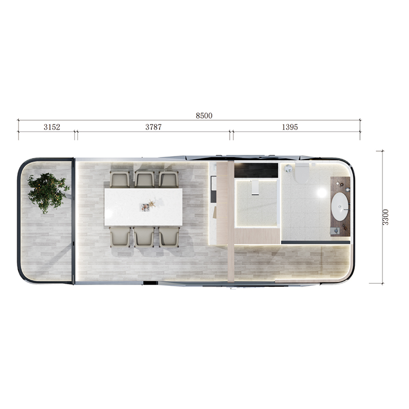 Капсульный модульный дом X5 с панорамным остеклением, 28,05 м²