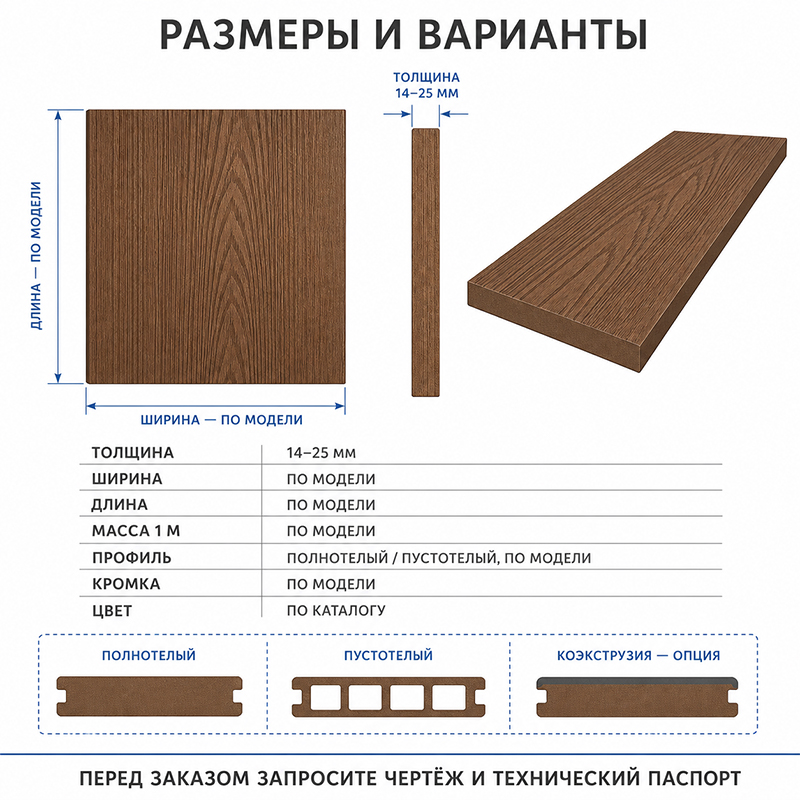 Древесно-полимерная панель ДПК с текстурой дерева для фасада, интерьера и террасы