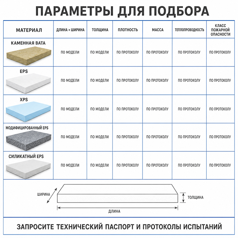 Теплоизоляционные плиты для наружных стен — каменная вата, EPS, XPS, модифицированный и силикатный EPS