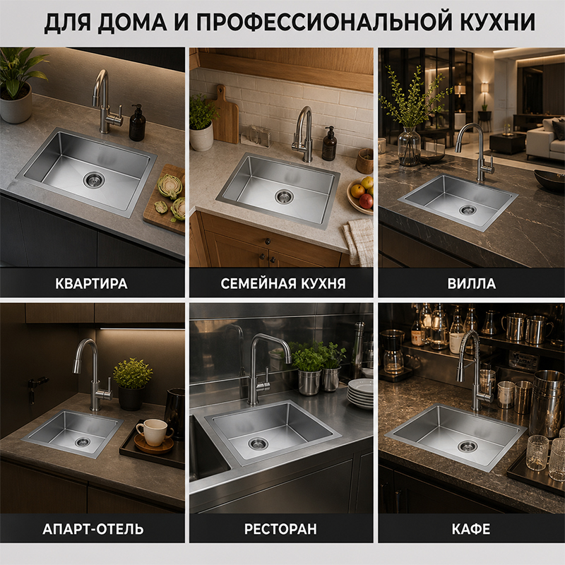 Кухонная мойка ручной работы из нержавеющей стали SUS304 с корзиной и сливной арматурой