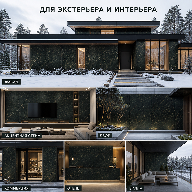Сверхтонкий натуральный мрамор на композитной основе для внутренней и наружной отделки