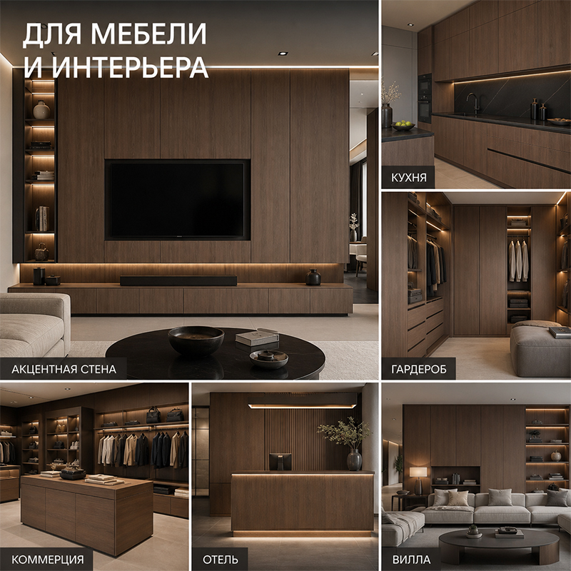 Декоративная панель под дерево толщиной 18 мм для мебели и интерьера