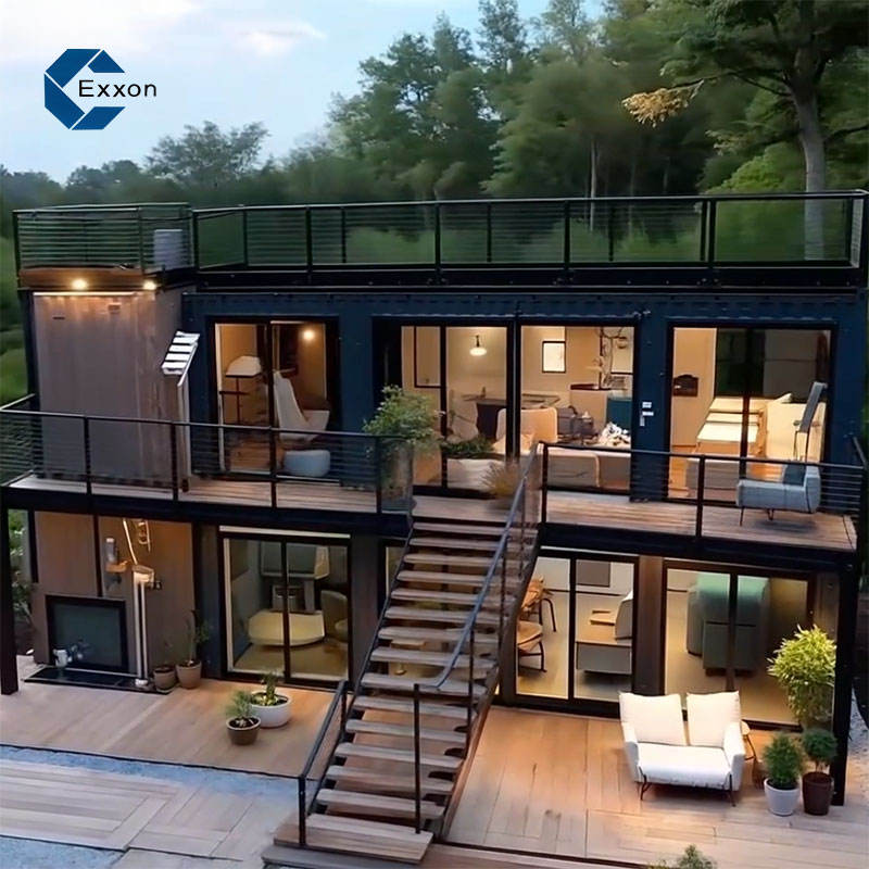 Предфабричный 20-футовый двухэтажный контейнерный дом премиум-класса с индивидуальной кастомизацией