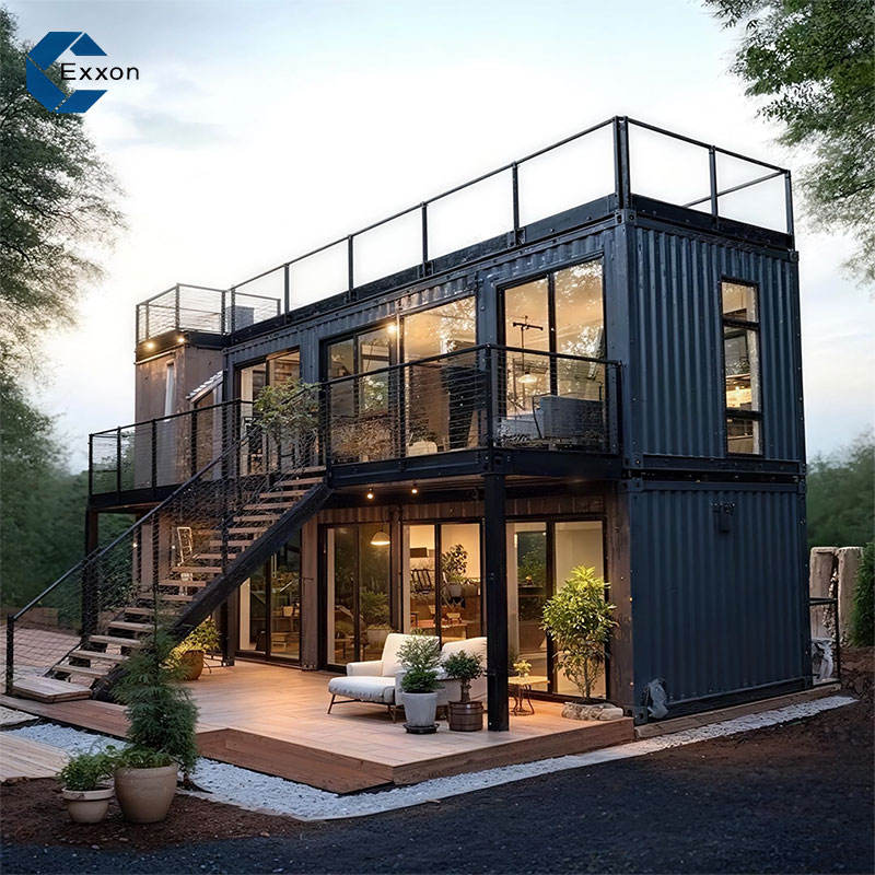 Предфабричный 20-футовый двухэтажный контейнерный дом премиум-класса с индивидуальной кастомизацией
