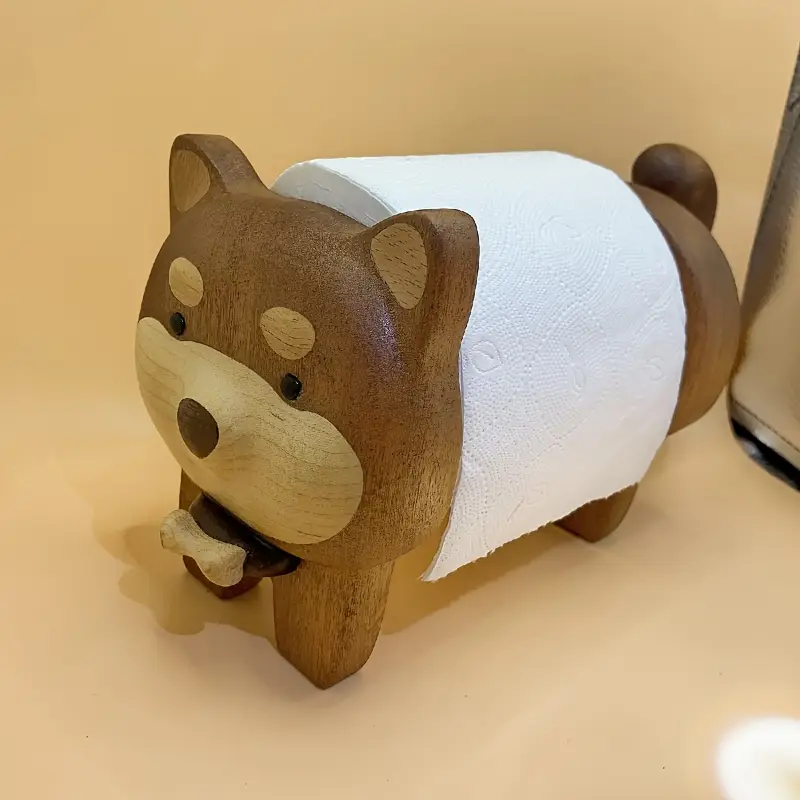 Деревянные салфетки, креативные, милые щенки, домашние столы из цельного дерева, бумага, рулоны, бумага.