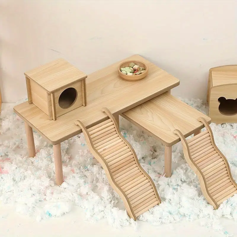 Деревянная лестница, деревянная мебель для постройки декораций для хомячьей клетки, помогает игрушкам спрятаться от медвежьего гнезда