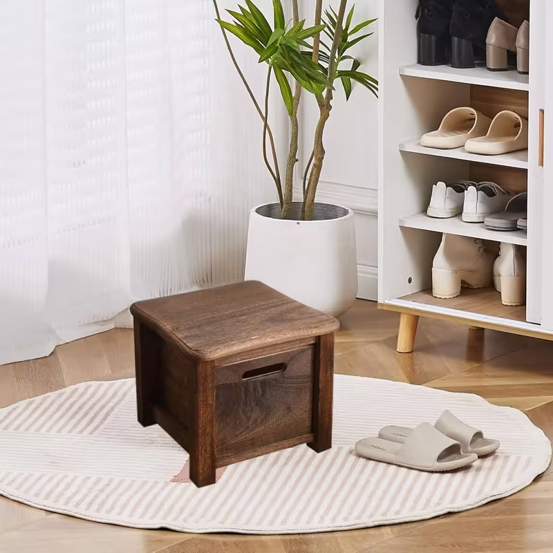Ножный стул Османский с хранением, Османская коробка для хранения с ногами, Ванная стул с хранилищем, Универсальный стул для смены обуви с ящиком для хранения, для гостиной диван спальня вход 30x30x25cm