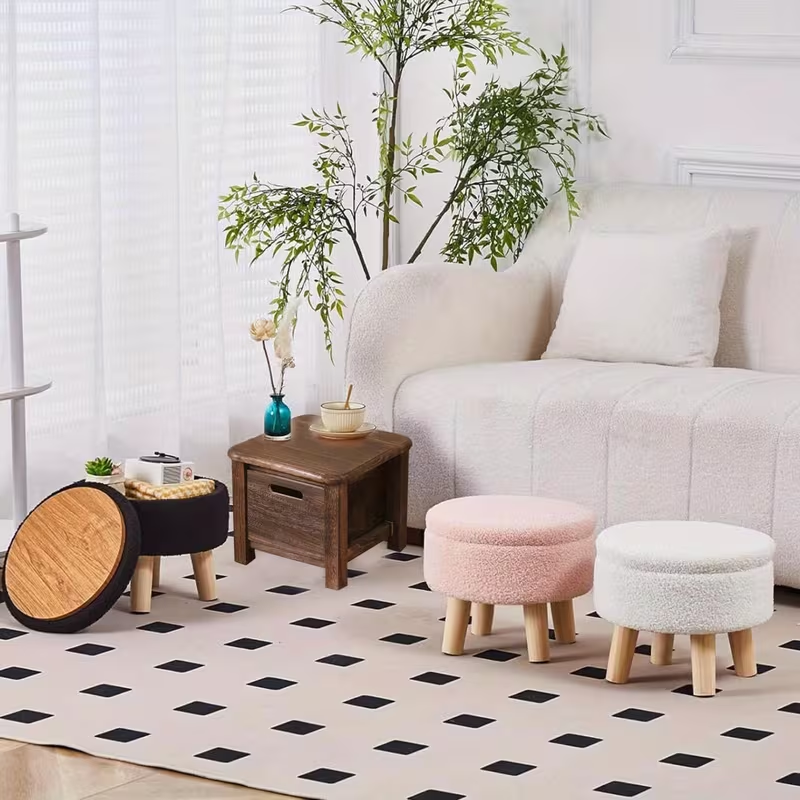 Ножный стул Османский с хранением, Османская коробка для хранения с ногами, Ванная стул с хранилищем, Универсальный стул для смены обуви с ящиком для хранения, для гостиной диван спальня вход 30x30x25cm