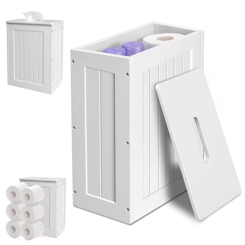 Тонкие ванные ящики для хранения, белые деревянные многоцелевые ванные комнаты