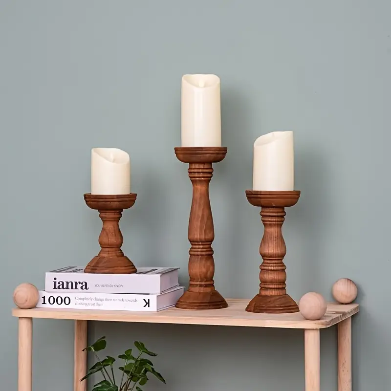 Домашние антикварные деревянные свечи Тайбэй Европейские праздничные товары Декоративные обеды подсвечники ароматические восковые колонны