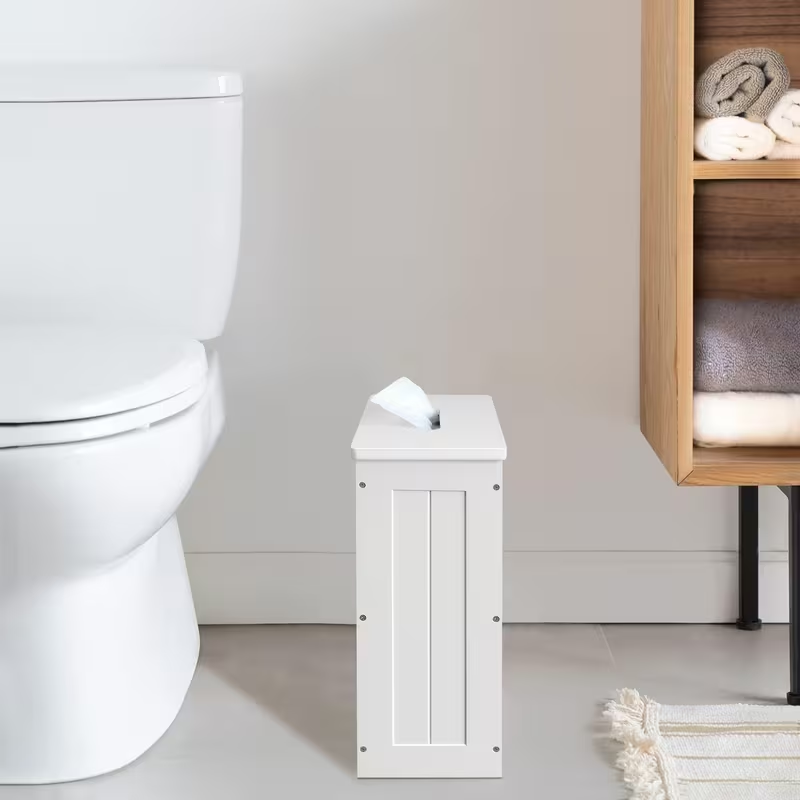 Тонкие ванные ящики для хранения, белые деревянные многоцелевые ванные комнаты