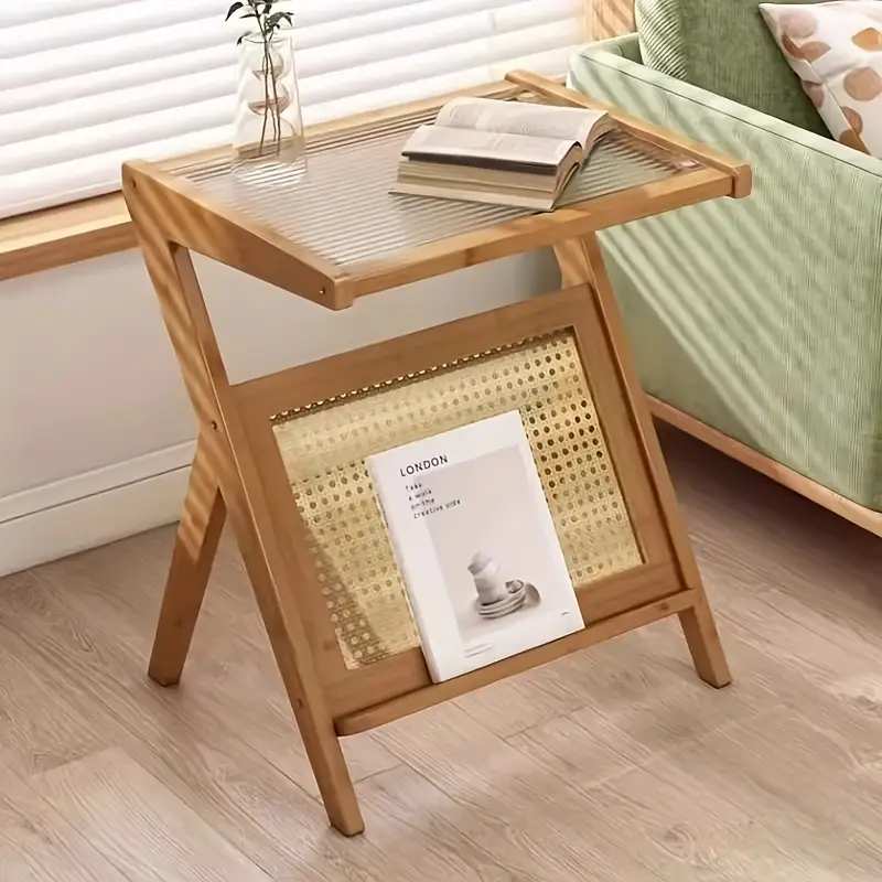 Небольшой столик у кровати стол диван боковой шкаф радужное стекло маленький домашний круглый чайный стол японский угол несколько мини