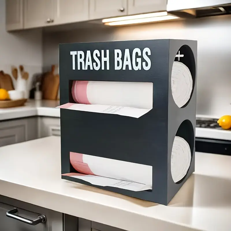 Бытовая бамбуковая кухня мешок для мусора ящик для приема пищи настенный ящик для хранения свежей пленки ящик для хранения деревянный пластиковый пакет