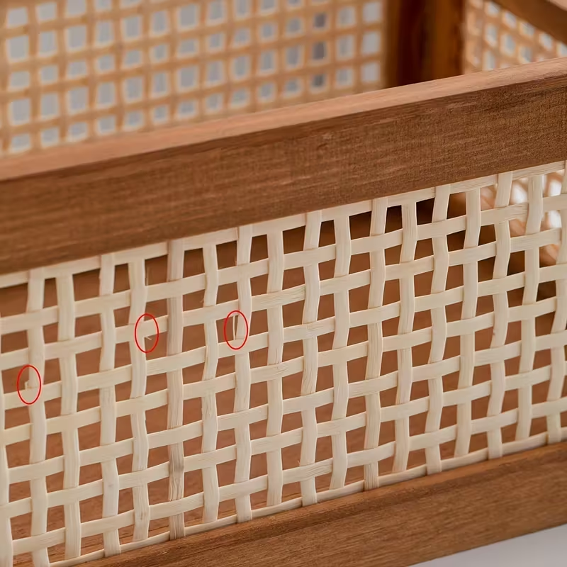 Ретро деревянная корзина для хранения, с смотровыми окнами – ручная вязаная прямоугольная стойка для приема на кухне, в ванной, гостиной и спальне – в стиле сельской природы