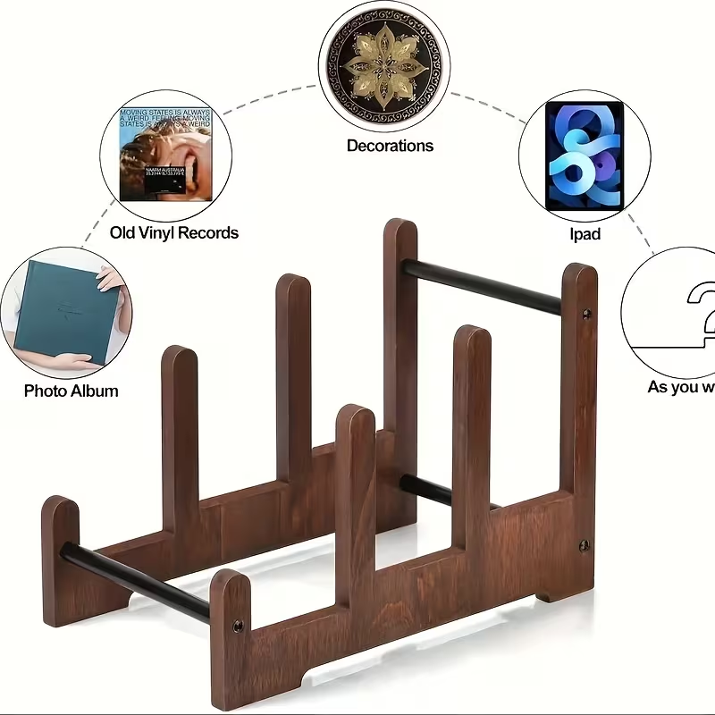 Стеллаж для записи пластинок, трехэтажная деревянная рама с прозрачной пластиковой перегородкой, домашний кинотеатр, украшающий гостиную