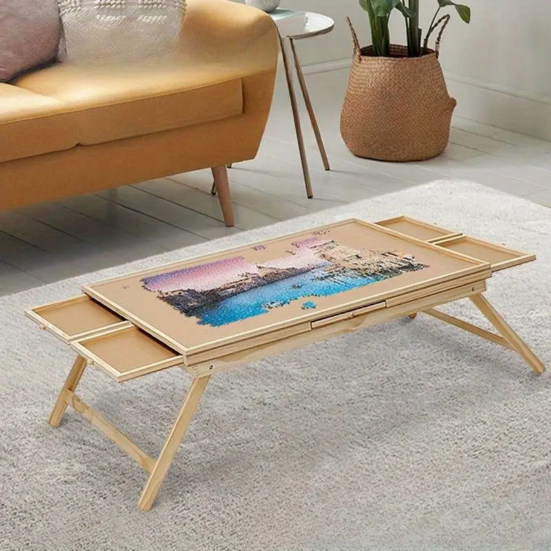 Стол головоломки деревянный 1500 PCS четырехоткачивающий портативный кронштейн складной сортировка прием наклона практичный многофункциональный