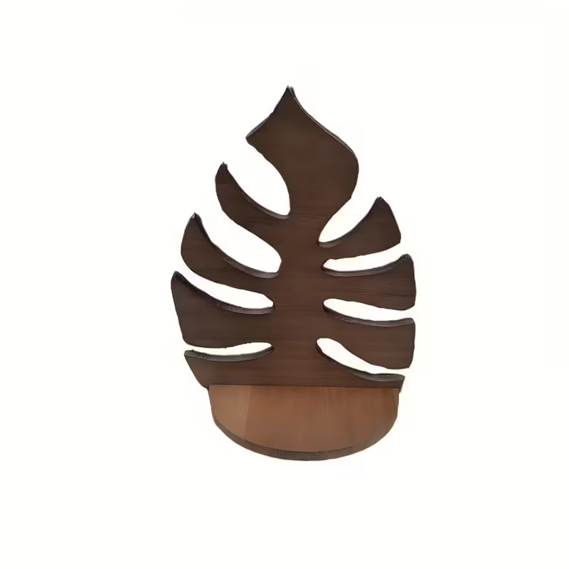 3 шт. Деревянные теплоизоляционные подставки – Устойчивые к теплу листья монстеры, плоские 2D, зеленые защитные коврики для кухонных стоек, стильные аксессуары для дома, естественная эстетика, необходимые для жизни, изысканный декор дома и обеденного стола