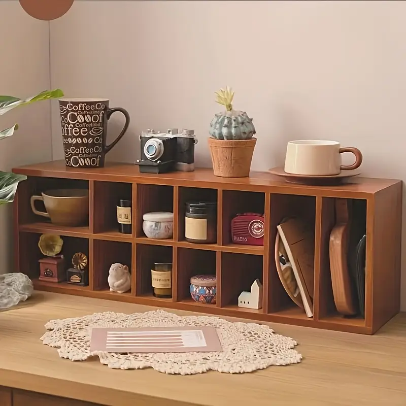 Винтажные деревянные ящики, коробки для сбора настольных столов, канцтовары и изолента, косметика, которая убирает многослойные шкафы