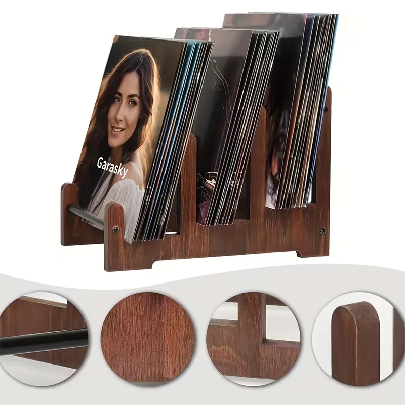 Стеллаж для записи пластинок, трехэтажная деревянная рама с прозрачной пластиковой перегородкой, домашний кинотеатр, украшающий гостиную